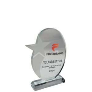 FROSTED STAR GLASS TROPHY 160MM Trophy Guy www.trophyguy.co.za FROSTED STAR GLASS TROPHY 160MM