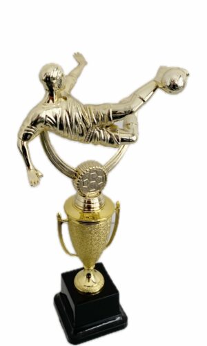 SOCCER SCISSOR KICK TROPHY 310MM HIGH