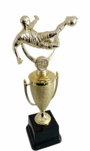 SOCCER SCISSOR KICK TROPHY 340MM HIGH