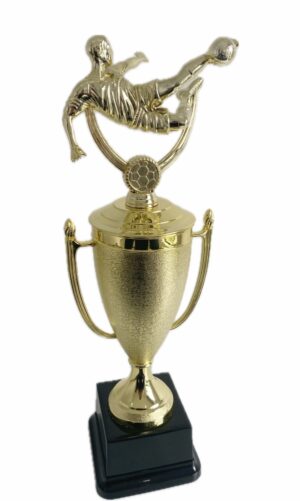 SOCCER SCISSOR KICK TROPHY 390MM HIGH