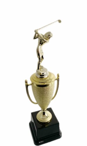 GOLFER FEMALE TROPHY 320MM HIGH