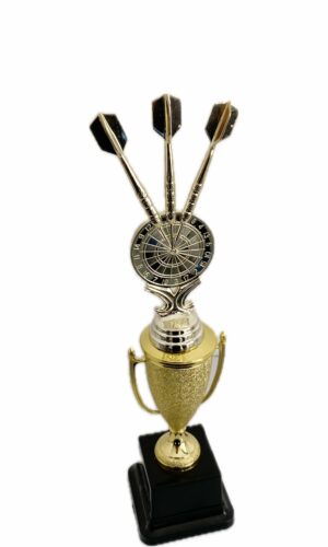 TRIPLE DART AND BOARD TROPHY 320MM HIGH
