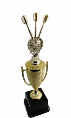 TRIPLE DART AND BOARD TROPHY 350MM HIGH