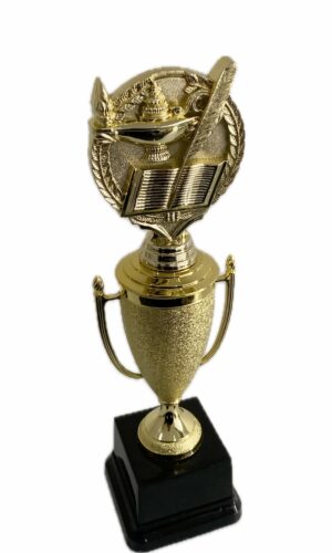 LAMP OF KNOWLEDGE WREATH TROPHY 330MM HIGH