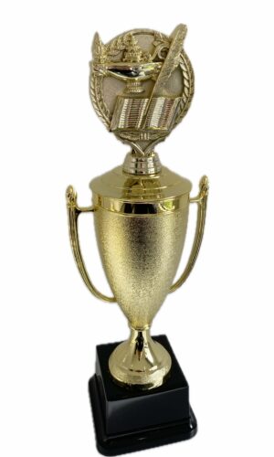 LAMP OF KNOWLEDGE WREATH TROPHY 380MM HIGH