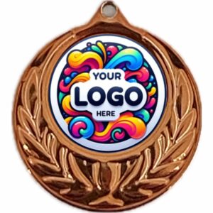 BRONZE WREATH MEDAL 40MM WITH 25MM RECESS INCLUDES A 10MM RIBBON