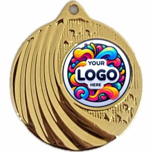 GOLD STARS MEDAL 50MM WITH 25MM RECESS INCLUDES A 10MM RIBBON