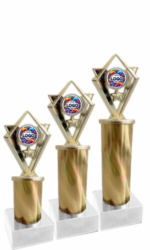 SMALL DIAMOND HOLDER TROPHY ON COLUMN 175MM - 295MM (SOLD SEPERATLY)