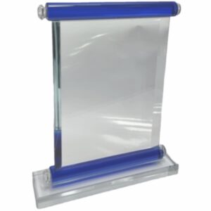 BLUE SCROLL GLASS TROPHY 255MM
