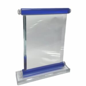 BLUE SCROLL GLASS TROPHY 230MM