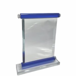 BLUE SCROLL GLASS TROPHY 205MM