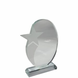 FROSTED STAR GLASS TROPHY 160MM