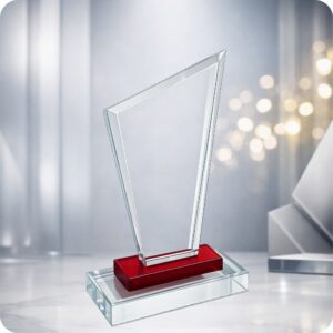 TRAPEZOID GLASS TROPHY 220MM