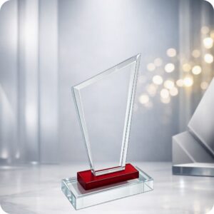 TRAPEZOID GLASS TROPHY 200MM